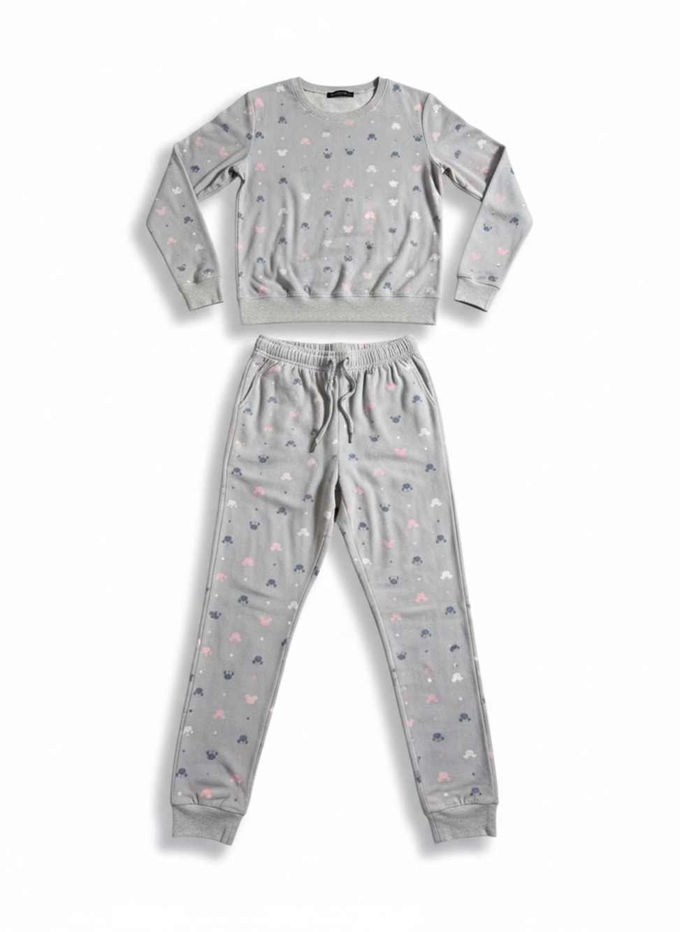 Disney Women's Silky Stretch Fleece Mickey & Minnie Mouse 2-Piece Pajama Set